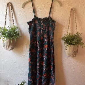 Angie Green Floral Midi Dress, Size: Large